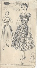 Patron De Couture Vintage Années 1950 B38" Robe (184)