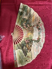 Grand éventail publicitaire train chemin de fer de l ouest   J Canné  Paris