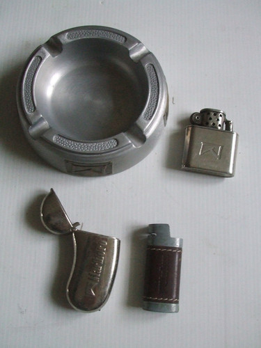 Lot cendrier metal briquet - lot,
