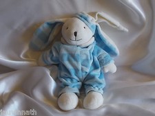 Doudou lapin blanc, bleu, CMP, Blankie/Lovey/Newborn toy