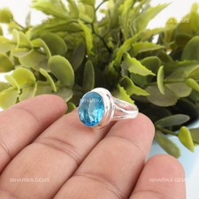 Ovale Naturel Topaze Bleu