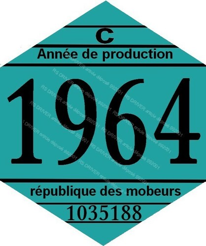 Vignette 1964 pour mobylette - vignette,