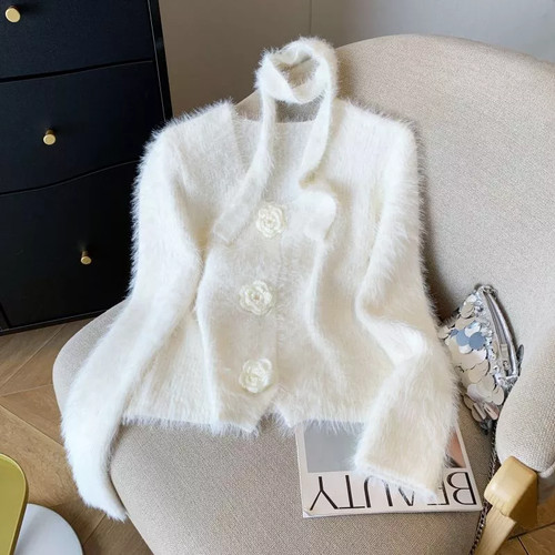 Pull femme blanc doux - blanc, effet