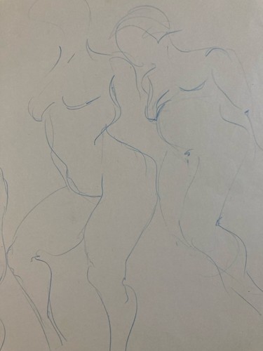 Dessin sur papier - dessin, nue