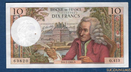 Francs voltaire type 1963 - 10,