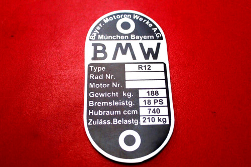 Plaque nom aluminium bmw - plaque, en