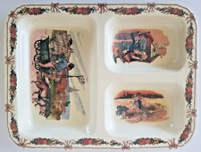 Ancien plat à compartiment, Faience de Sarreguemine, Obernai, R Loux, Alsace.