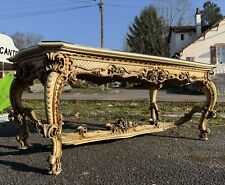 Table Louis XV baroque vénitienne en bois laqué et polychromie époque XXème