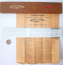 ANCIENNE RÈGLE À CALCUL GRAPHOPLEX 630 GÉOMÈTRE TOPOGRAPHE