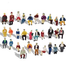 60pcs Échelle HO 1:87 Modèles de Personnages Assises Peints Poses Différentes