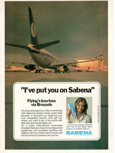 Sabena airlines belgique via - airlines,
