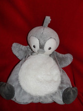 Peluche Doudou range pyjama TEX BABY Pingouin Gris Blanc