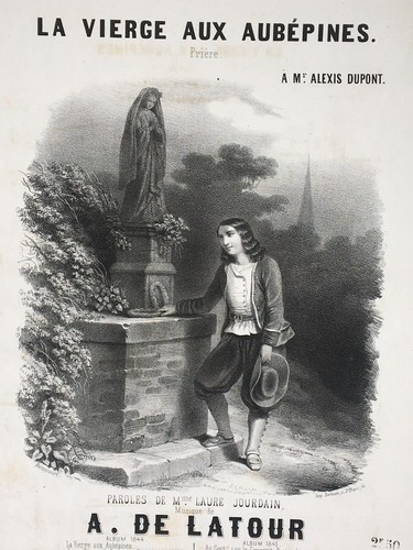 Vierge aubepines lithographie - vierge,