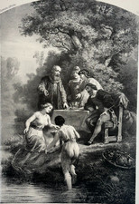 Pecheuses Boccace LITHOGRAPHIE Auguste Lamy PRUDENT LOUIS LERAY XIX°