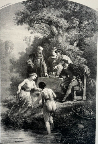 Pecheuses boccace lithographie - pecheuses,