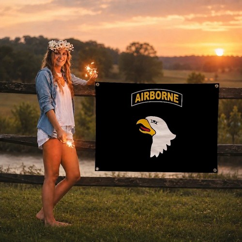 Drapeau 101st airborne - airborne, aigle