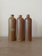 Lot de 3 Anciennes Bouteilles Grès Vernissé J.Leblanc Digoin