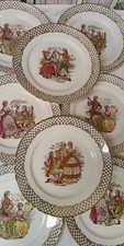 8 Assiettes Plates Décor Romantique Fragonard