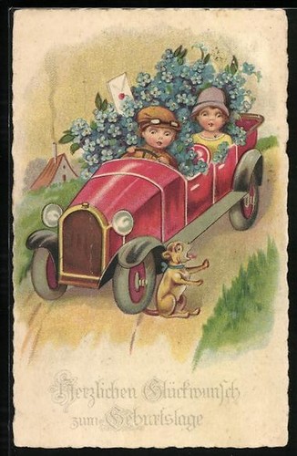 Carte postale voiture - , conduit
