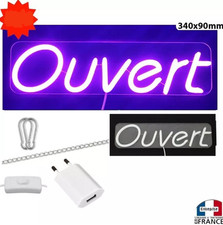 Panneau enseigne lumineuse Neon led  verre acrylique à suspendre Ouvert simple V