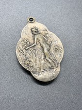 Ancien Miroir E Dropsy Art Nouveau Sac Poche Chatelaine Vintage Old French 