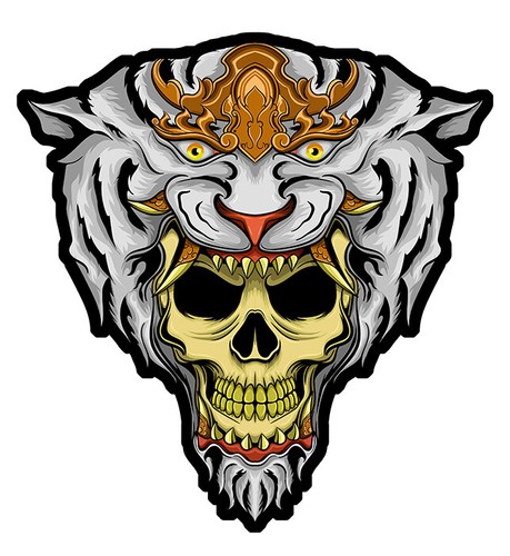 Tete mort tigre - de,