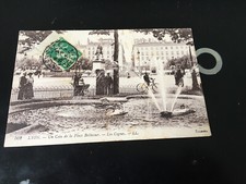 Ancienne Cpa Lyon Place Bellecour Les Cygnes Velo Fontaine Vintage