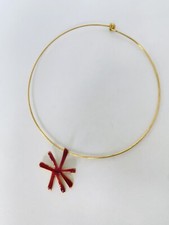 Collier torque pendentif émaux CECILE JEANNE Paris Vintage 1990s