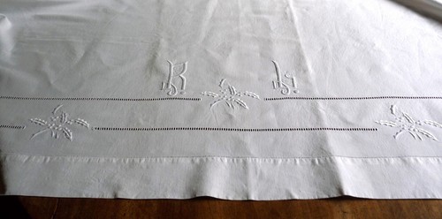 Drap ancien métis blanc - , "