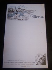 Feuille menu liqueur