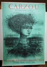 Lithographie Mourlot Jean CARZOU,  dédicacée 1966