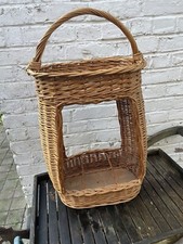 Vintage French Bakery Baguette Basket  Aperitif Serving Wine Portable Bottle 29”