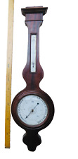 BAROMÈTRE/THERMOMÈTRE XIX° SUPPORT BOIS PLAQUÉ MARQUETÉ