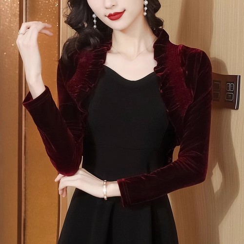 Femme velours châle cardigan - châle,
