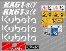 Kubota KX61-3 Mini Digger Complet Décalque Set avec Sécurité Avertissement Signs