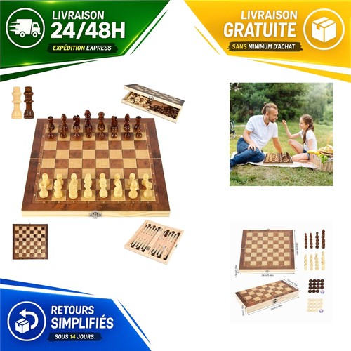 Jeu échecs bois en 1 - d'échecs,