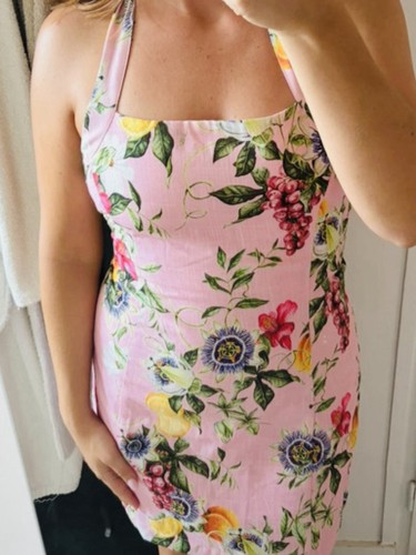 Robe mini rose floral - rose, dos