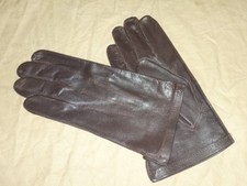 Paire de gants cuir brun type