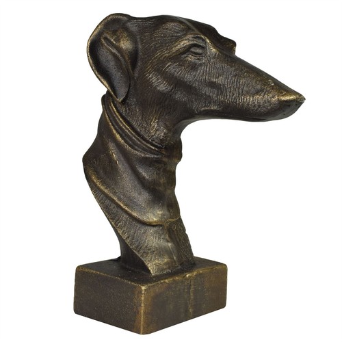 Greyhound whippet dog bust - whippet,