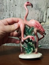 Groupe d'oiseaux en porcelaine de Saxe Flamant Rose