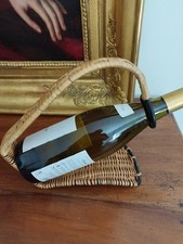 Présentoir à Bouteille de Vin ou Porte bouteille en Osier et Fer Design Moderne 