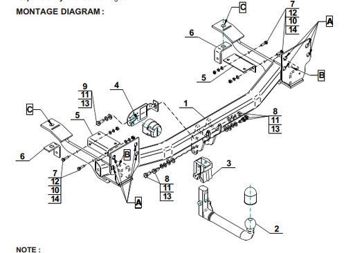 Attelage amovible tow bar pour - attelage,
