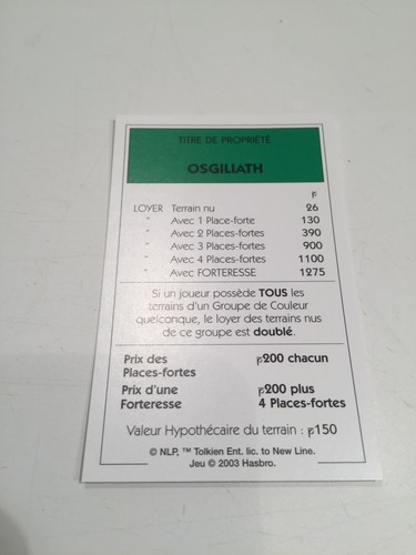 Carte osgiliath pièce - osgiliath,