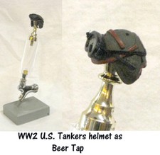 1/6 scale ww2 US Army tanker  helmet as beer tap