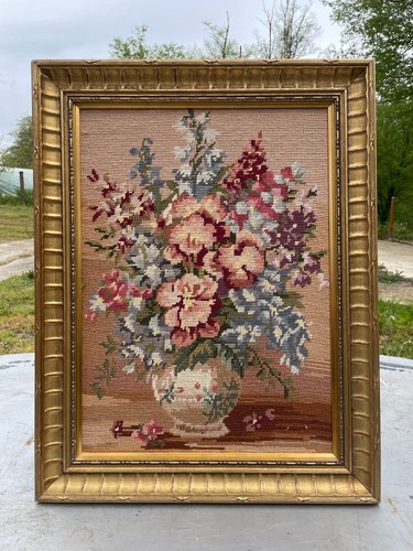 Canevas bouquet fleurs - de,