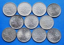 Lot : 11 x 5 Francs Semeuse