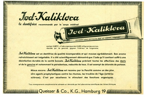 Publicité ancienne dentifrice