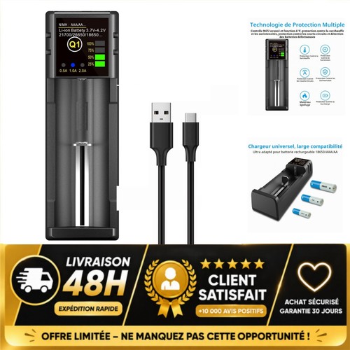 Chargeur batterie 18650 - chargeur,
