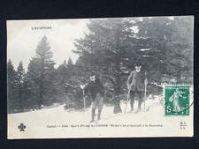 CPA CANTAL (15) - LE LIORAN, ski, skieurs, sports hiver - affranchie
