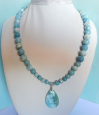 Collier Larimar véritable-